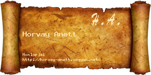 Horvay Anett névjegykártya