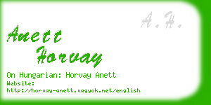 anett horvay business card